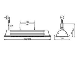 Infrarotstrahler Außen Halogen CAN-1000F Maße