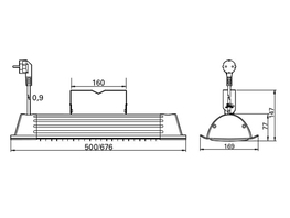 Infrarot-Außenstrahler Carbon CAN-1150 Maße