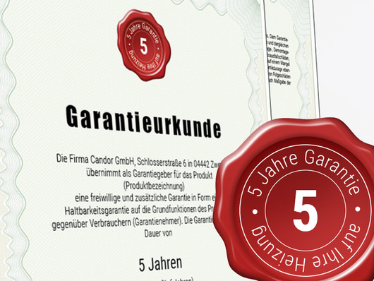 infrarotheizung garantie