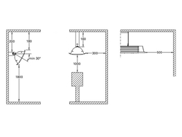 Infrarot-Halogenstrahler CAN-1500W Mindestabstände