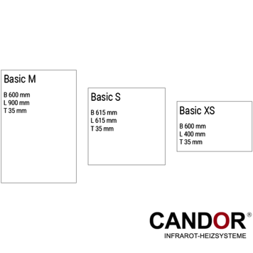 Infrarotheizung Größe und Format