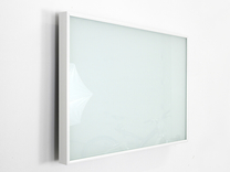 Infrarot Glasheizung in weiß mit weißem Rahmen