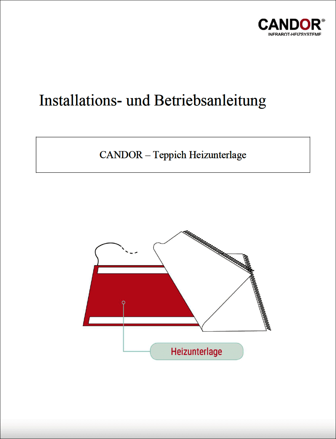 Infrarot Heizunterlage