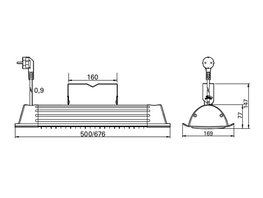 Infrarot Halogenstrahler CAN-2000F Maße